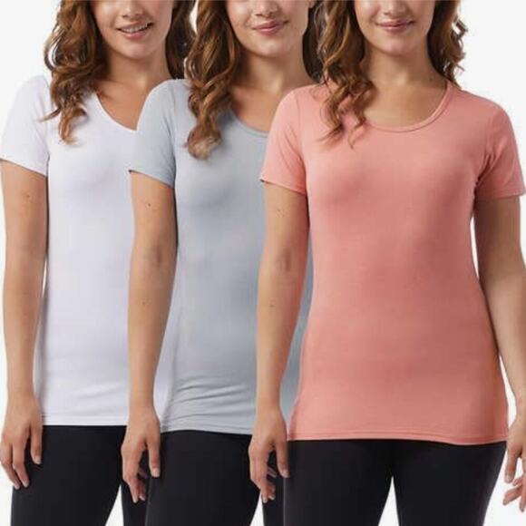 *32 Degrees Ladies' Cool Tee, Short Sleeve Scoop Neck, 3-Pack - MEDIUM - Picture 1 of 4